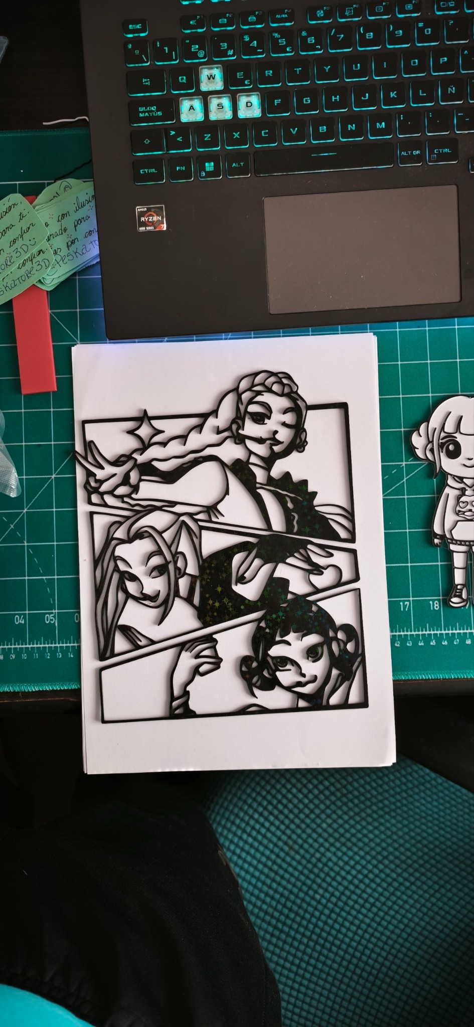 Decoración de pared personalizada con siluetas de temática K-Pop
